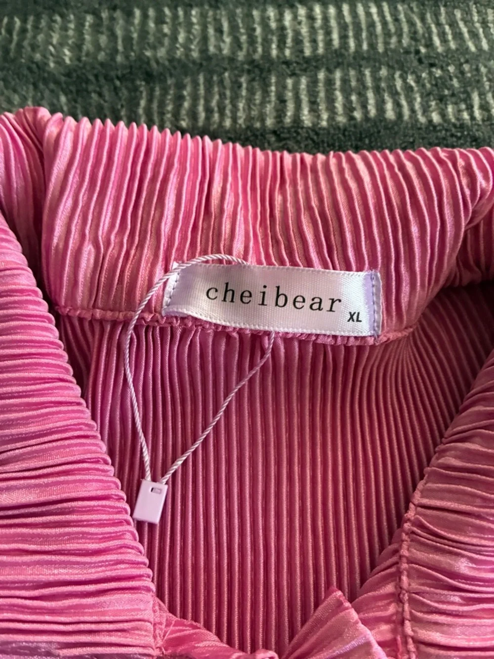 Cheibear Women’s Pink Ribbed Short Pajama Set - Picture 6 of 7